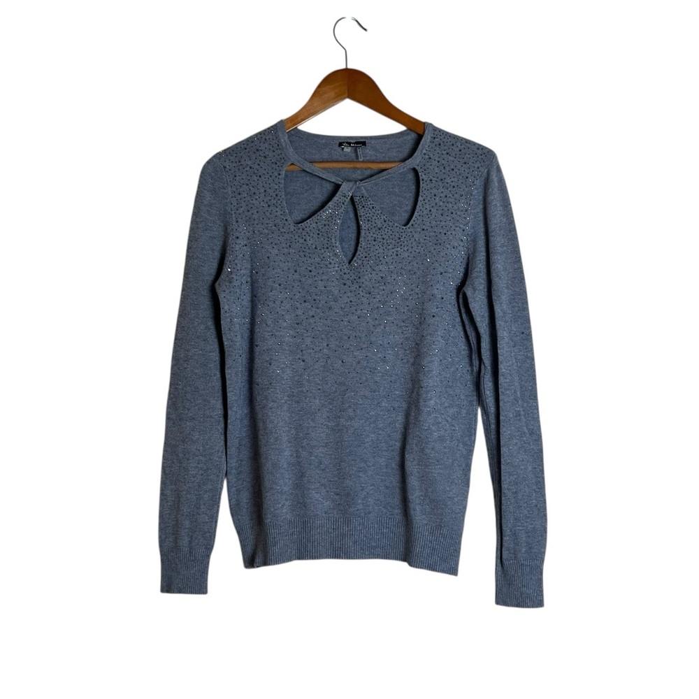 Vila Milano grey wool blend embellished sweater